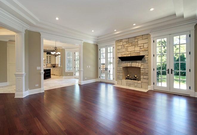 natural light highlighting the grains of the wood flooring